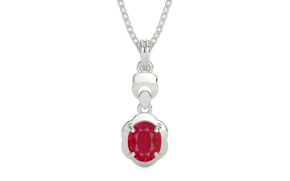 Sterling Silver Ruby Pendant Limited Quality (P6)