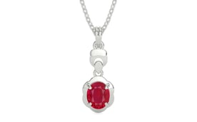 Sterling Silver Ruby Pendant Limited Quality (P6)