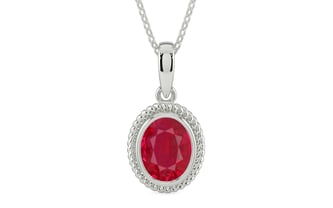 Sterling Silver Ruby Pendant Limited Quality (P7)
