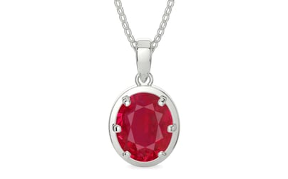 Sterling Silver Ruby Pendant Limited Quality (P8)