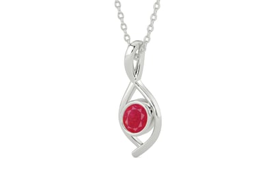 Sterling Silver Ruby Pendant Prime Quality (P1)