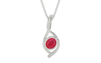 Sterling Silver Ruby Pendant Prime Quality (P1)