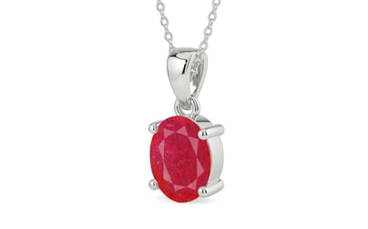 Sterling Silver Ruby Pendant Prime Quality (P10)