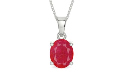Sterling Silver Ruby Pendant Prime Quality (P10)