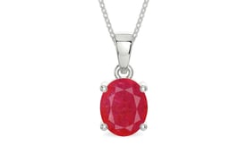 Sterling Silver Ruby Pendant Prime Quality (P10)