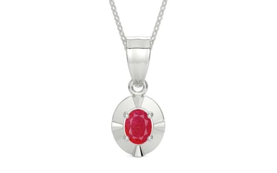 Sterling Silver Ruby Pendant Prime Quality (P11)
