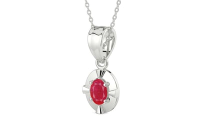 Sterling Silver Ruby Pendant Prime Quality (P11)