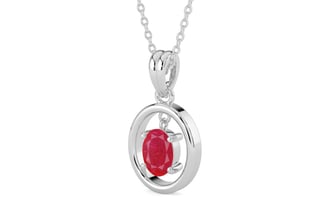 Sterling Silver Ruby Pendant Prime Quality (P2)