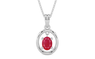 Sterling Silver Ruby Pendant Prime Quality (P2)