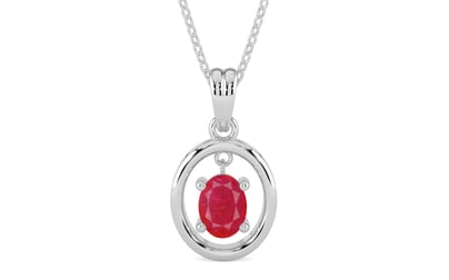 Sterling Silver Ruby Pendant Prime Quality (P2)