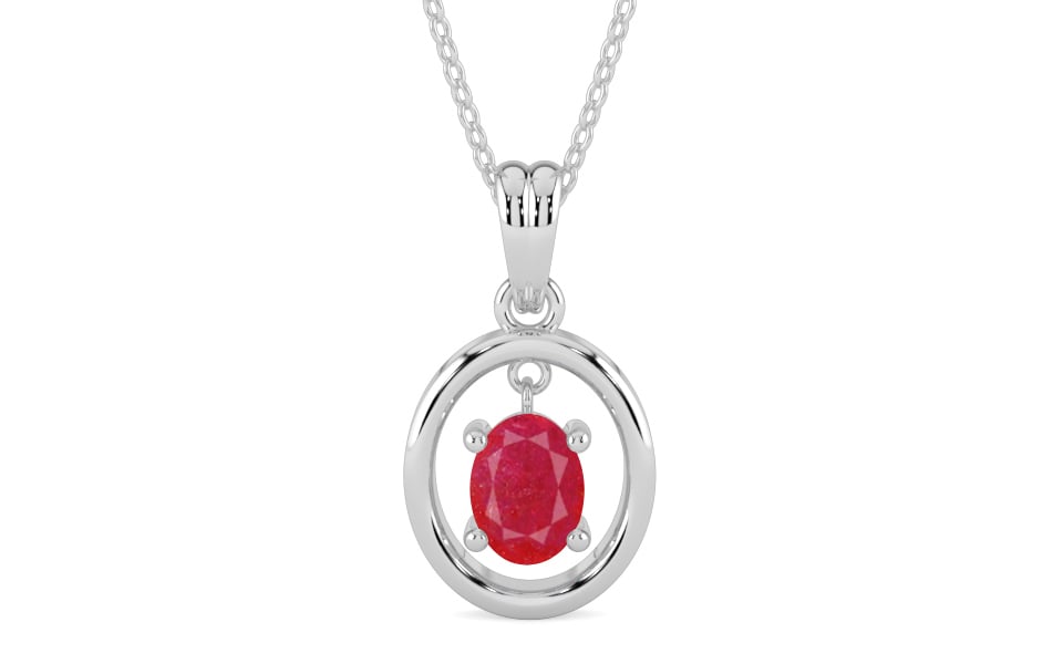 Sterling Silver Ruby Pendant Prime Quality (P2)
