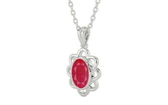 Sterling Silver Ruby Pendant Prime Quality (P3)