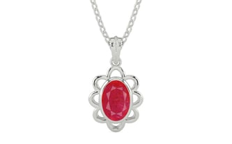 Sterling Silver Ruby Pendant Prime Quality (P3)