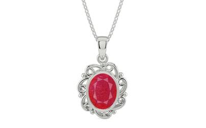 Sterling Silver Ruby Pendant Prime Quality (P5)