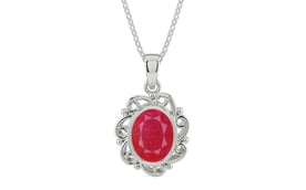 Sterling Silver Ruby Pendant Prime Quality (P5)