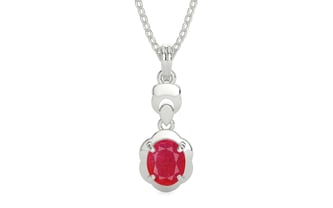 Sterling Silver Ruby Pendant Prime Quality (P6)