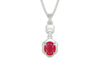 Sterling Silver Ruby Pendant Prime Quality (P6)
