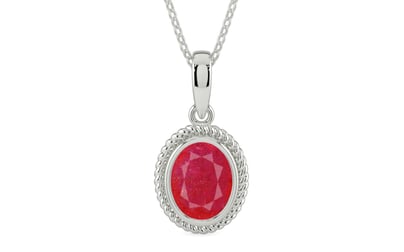 Sterling Silver Ruby Pendant Prime Quality (P7)