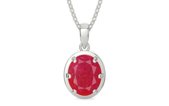 Sterling Silver Ruby Pendant Prime Quality (P8)