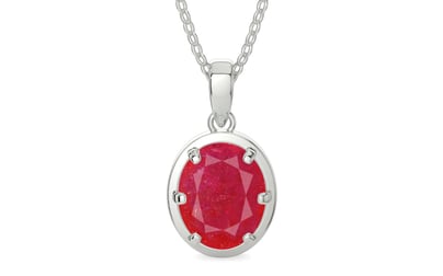 Sterling Silver Ruby Pendant Prime Quality (P8)