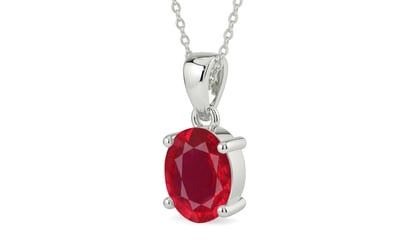 Sterling Silver Ruby Pendant Rare Quality (P10)