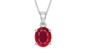 Sterling Silver Ruby Pendant Rare Quality (P10)
