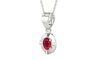 Sterling Silver Ruby Pendant Rare Quality (P11)