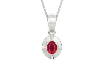 Sterling Silver Ruby Pendant Rare Quality (P11)