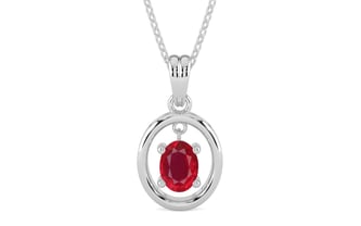 Sterling Silver Ruby Pendant Rare Quality (P2)
