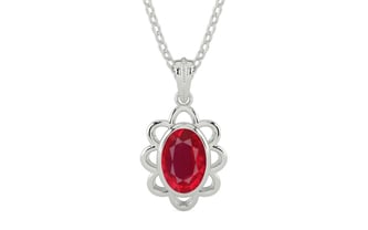 Sterling Silver Ruby Pendant Rare Quality (P3)