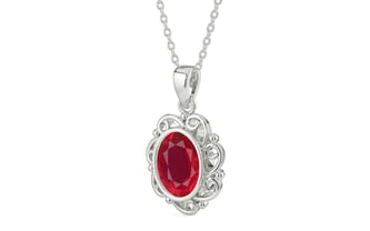 Sterling Silver Ruby Pendant Rare Quality (P5)