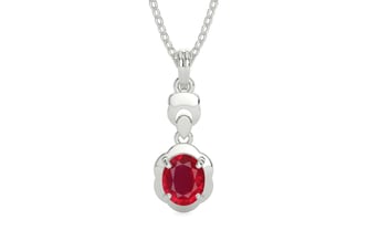 Sterling Silver Ruby Pendant Rare Quality (P6)