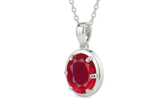 Sterling Silver Ruby Pendant Rare Quality (P8)