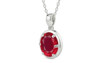 Sterling Silver Ruby Pendant Rare Quality (P8)