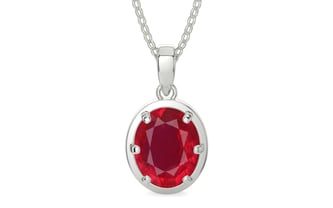 Sterling Silver Ruby Pendant Rare Quality (P8)