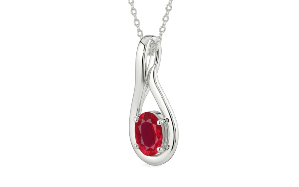 Sterling Silver Ruby Pendant Rare Quality (P9)