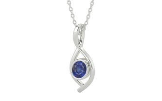 Sterling Silver Thailand Blue Sapphire Pendant Fine Quality (P1)