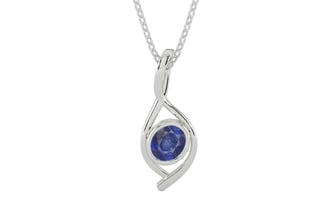 Sterling Silver Thailand Blue Sapphire Pendant Fine Quality (P1)