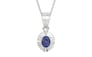 Sterling Silver Thailand Blue Sapphire Pendant Fine Quality (P11)