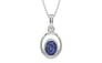 Sterling Silver Thailand Blue Sapphire Pendant Fine Quality (P12)