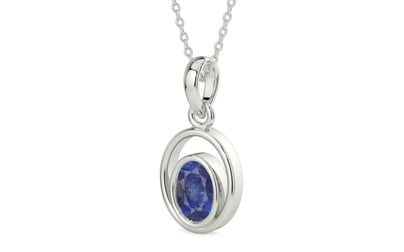 Sterling Silver Thailand Blue Sapphire Pendant Fine Quality (P12)