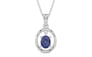 Sterling Silver Thailand Blue Sapphire Pendant Fine Quality (P2)