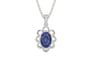 Sterling Silver Thailand Blue Sapphire Pendant Fine Quality (P3)