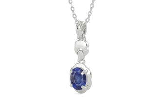Sterling Silver Thailand Blue Sapphire Pendant Fine Quality (P6)
