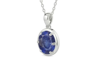Sterling Silver Thailand Blue Sapphire Pendant Fine Quality (P8)