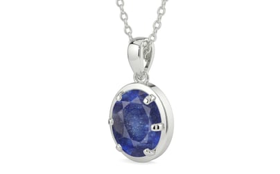 Sterling Silver Thailand Blue Sapphire Pendant Fine Quality (P8)