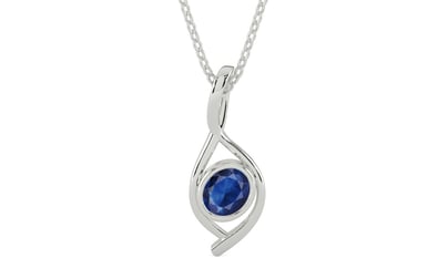 Sterling Silver Thailand Blue Sapphire Pendant Limited Quality (P1)