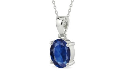 Sterling Silver Thailand Blue Sapphire Pendant Limited Quality (P10)