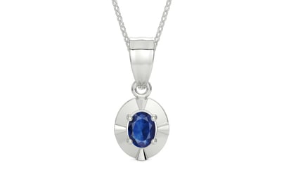 Sterling Silver Thailand Blue Sapphire Pendant Limited Quality (P11)