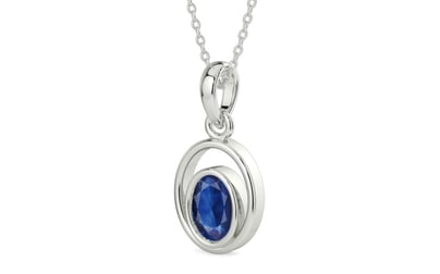 Sterling Silver Thailand Blue Sapphire Pendant Limited Quality (P12)